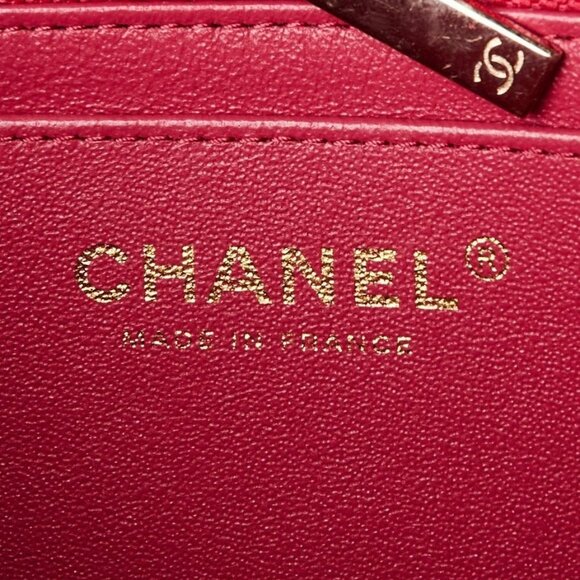 Chanel Pink Chevron Quilted Lambskin Leather Classic Mini Rectangular Bag - Picture 8 of 10